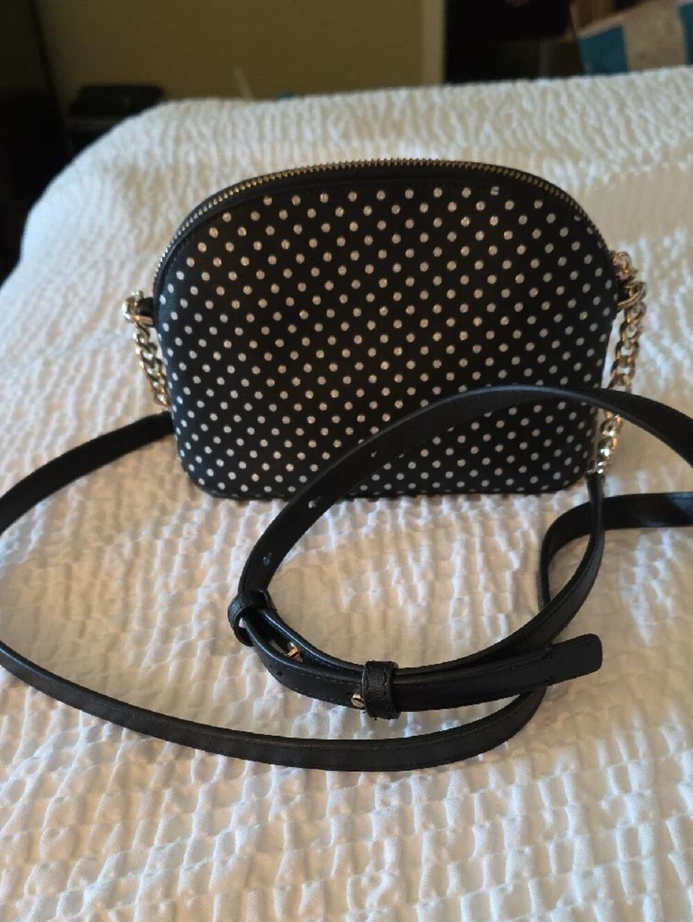 kate spade Black and Gold Polka Dot Bag NWOT